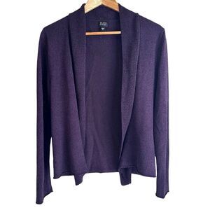 Eileen Fisher Silk Blend Purple Open Cardigan Sweater Size Small